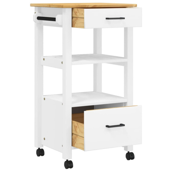 Carrito de cocina MONZA madera maciza de pino 48x40x90 cm M 4
