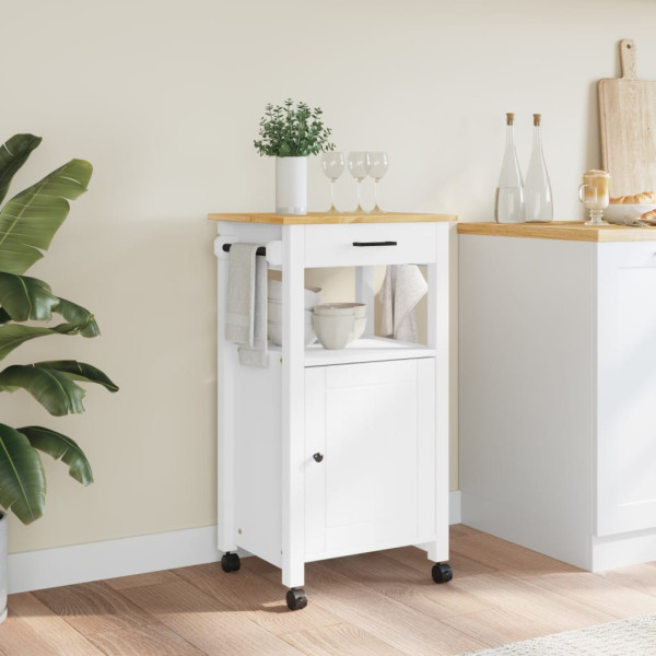 Carrito de cocina MONZA madera maciza de pino 48x40x90 cm M 3
