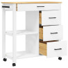 Carrito de cocina MONZA madera maciza de pino 84x40x90 cm 4