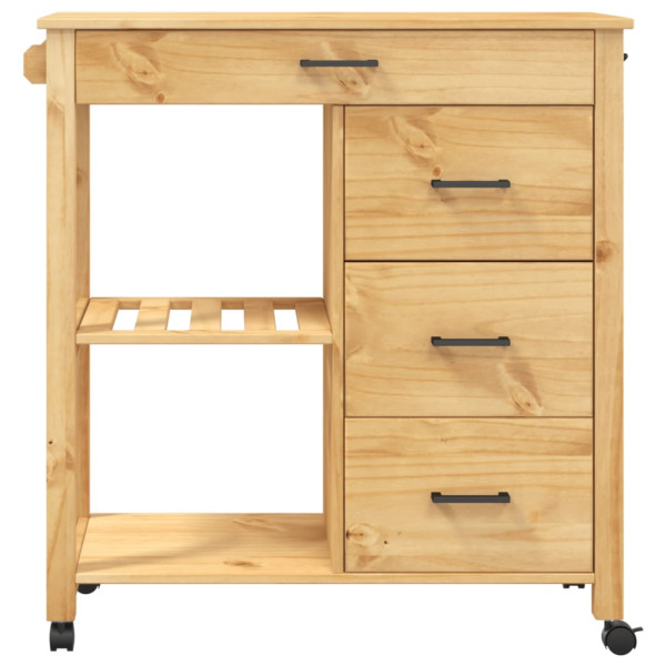 Carrito de cocina MONZA madera maciza de pino 84x40x90 cm M 5