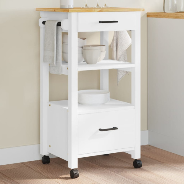 Carrito de cocina MONZA madera maciza de pino 48x40x90 cm D