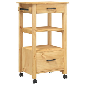 Carrito de cocina MONZA madera maciza de pino 48x40x90 cm H