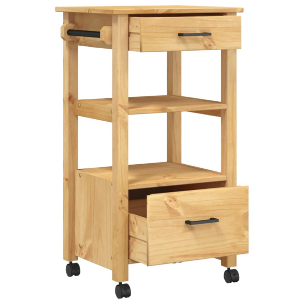 Carrito de cocina MONZA madera maciza de pino 48x40x90 cm M 4