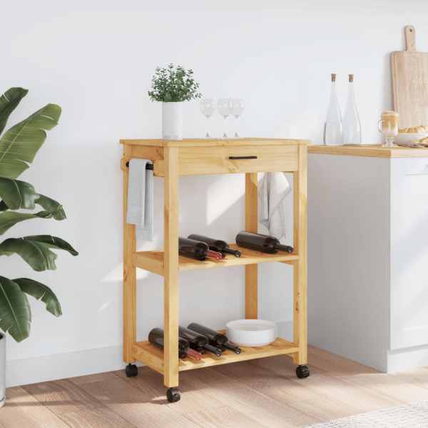 Carrito de cocina MONZA madera maciza de pino 60x40x90 cm M 3