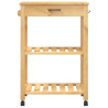 Carrito de cocina MONZA madera maciza de pino 60x40x90 cm 5