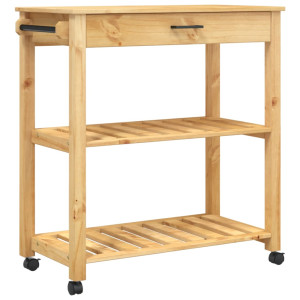 Carrito de cocina MONZA madera maciza de pino 84x40x90 cm H