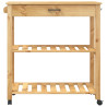 Carrito de cocina MONZA madera maciza de pino 84x40x90 cm 5