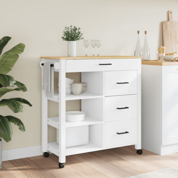 Carrito de cocina MONZA madera maciza de pino 84x40x90 cm M 3