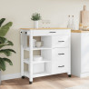 Carrito de cocina MONZA madera maciza de pino 84x40x90 cm 3