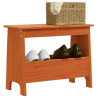 Banco de corredor 60x28x45 cm pinho maciço castanho cera 1