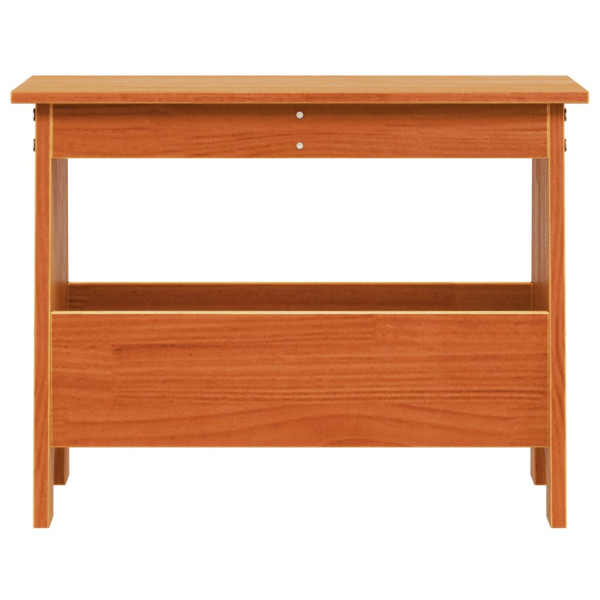 Banco de corredor 60x28x45 cm pinho maciço castanho cera M 4