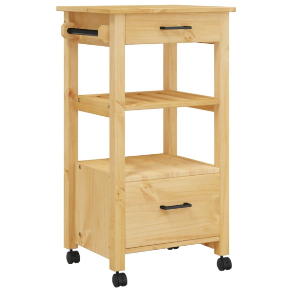 Carrito de cocina MONZA madera maciza de pino 48x40x90 cm M 2