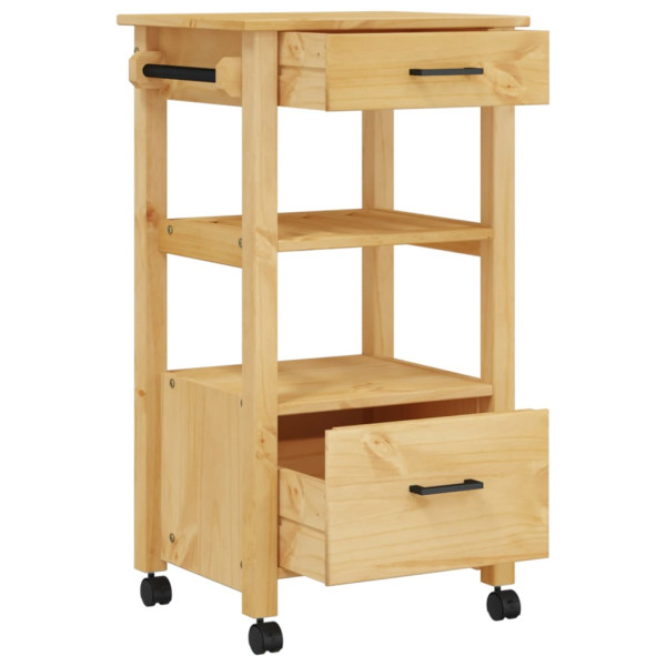 Carrito de cocina MONZA madera maciza de pino 48x40x90 cm M 4