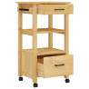 Carrito de cocina MONZA madera maciza de pino 48x40x90 cm 4