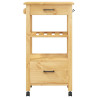 Carrito de cocina MONZA madera maciza de pino 48x40x90 cm 5