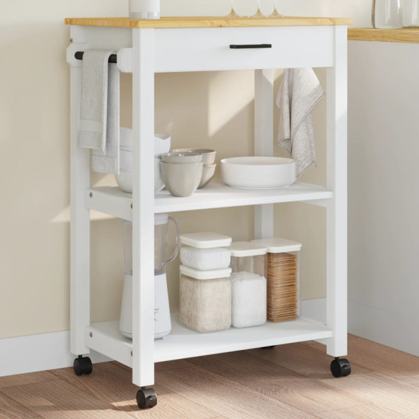 Carrito de cocina MONZA madera maciza de pino 60x40x90 cm D