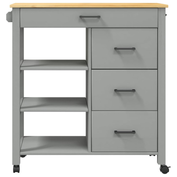 Carrito de cocina MONZA madera maciza de pino 84x40x90 cm M 5