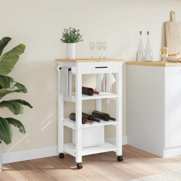 Carrito de cocina MONZA madera maciza de pino 48x40x90 cm M 3