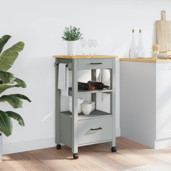 Carrito de cocina MONZA madera maciza de pino 48x40x90 cm M 3