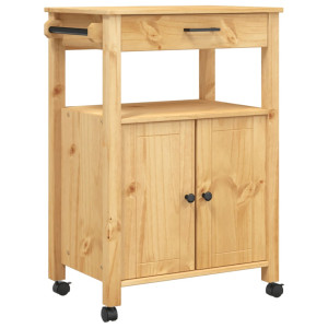Carrito de cocina MONZA madera maciza de pino 60x40x90 cm H