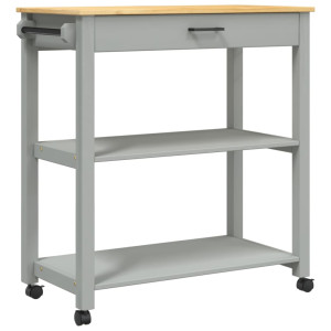 Carrito de cocina MONZA madera maciza de pino 84x40x90 cm H