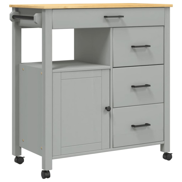 Carrito de cocina MONZA madera maciza de pino 84x40x90 cm M 2