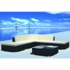 Set muebles de jardín y cojines 6 piezas ratán sintético negro 1