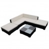 Set muebles de jardín y cojines 6 piezas ratán sintético negro 2