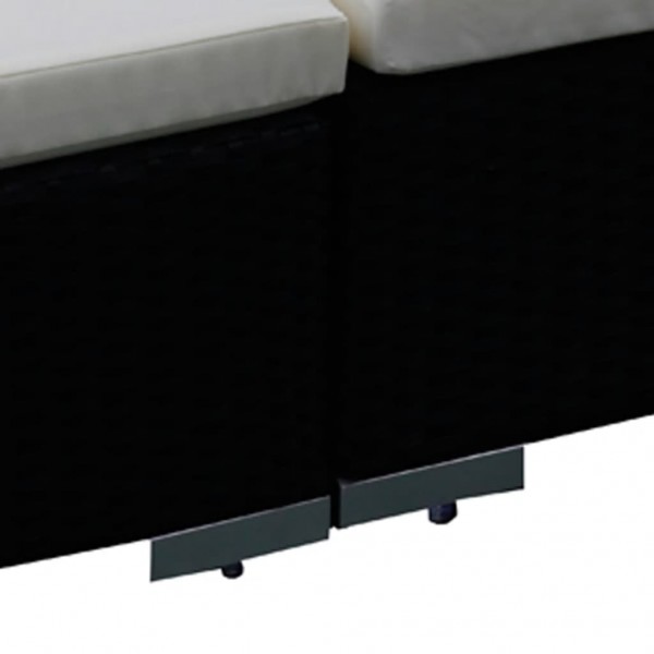 Set muebles de jardín y cojines 6 piezas ratán sintético negro M 3
