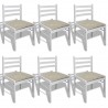 Sillas de comedor 6 unidades madera maciza y terciopelo blanco 2