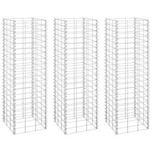 Canteiro/gabião elevado 3 pcs 30x30x100 cm ferro H