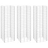 Canteiro/gabião elevado 3 pcs 30x30x100 cm ferro 2