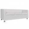 Conjunto de sofás de 2 e 3 lugares couro artificial branco 5