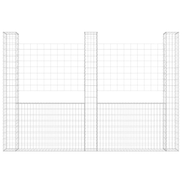 Cesta de gaviones forma de U 3 postes de hierro 260x20x200 cm M 3