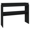 Mesa consola madera contrachapada negro 102x30x80 cm 2