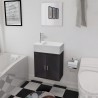 Conjunto de mueble y lavabo 3 piezas negro 1