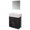 Conjunto de mueble y lavabo 3 piezas negro 2