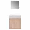 Conjunto de mueble y lavabo 3 piezas beige 5