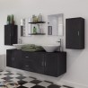 Conjunto de muebles de baño y lavabo 9 piezas negro 5