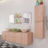 Conjunto de muebles de baño y lavabo 9 piezas beige 4