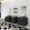 Conjunto de muebles de baño y lavabo 7 piezas negro 4