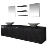 Conjunto de muebles de baño y lavabo 8 piezas negro 2