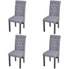 Cadeiras de jantar 4 pcs tecido cinzento-claro 1