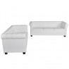 Sofás Chesterfield de 2 y 3 plazas cuero sintético blanco 5