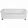 Sofás Chesterfield de 2 y 3 plazas cuero sintético blanco 1