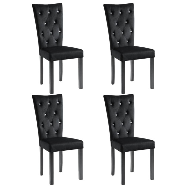 Cadeiras de jantar 4 pcs veludo preto M 2