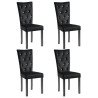 Cadeiras de jantar 4 pcs veludo preto 2