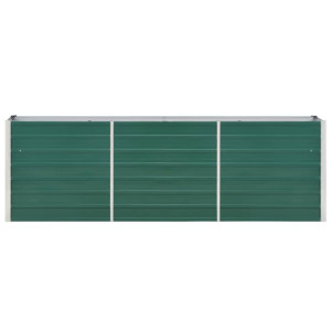 Arriate de jardín de acero galvanizado verde 240x40x77 cm H