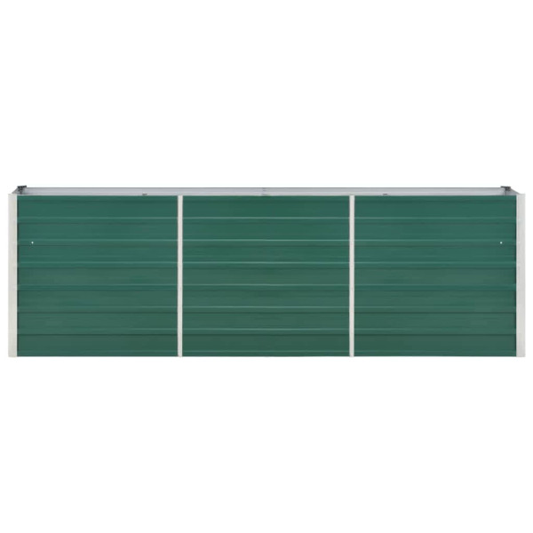 Canteiro elevado de jardim aço galvanizado 240x40x77 cm verde M 2