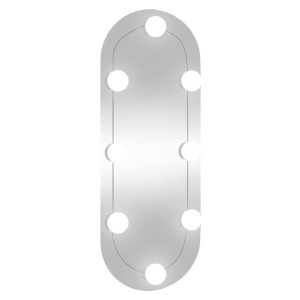 Espelho de parede oval com luzes LED 20x50 cm vidro H
